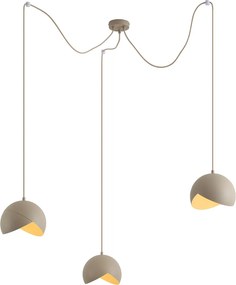Dizajnová závesná lampa béžová s opálovým sklom 3-svetelná - Tulip