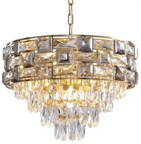 Luster na reťazi LUXURIA 9xE14/40W/230V zlatá