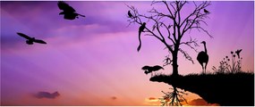 Obraz - Siluety zvierat (120x50 cm)