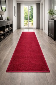 Vopi 2490x90 cm Behúň na mieru Eton vínovo červený - obšitý zo všetkých strán, červená, chodba / predsieň