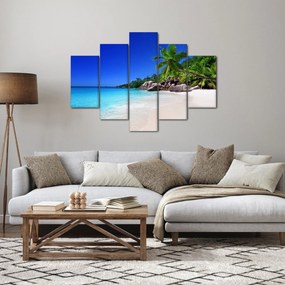 Obraz pláže na Praslin ostrove (150x105 cm)