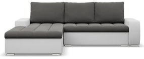 Rohová rozkladacia sedačka AURORA ľavá tmavosivá / biela