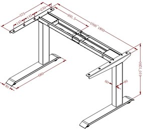Liftor Magic, sivá výškovo nastaviteľný, elektricky polohovateľný stôl
