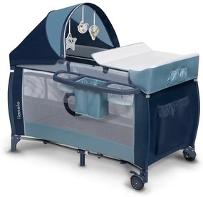 Lionelo - Cestovná postieľka SVEN PLUS modrá