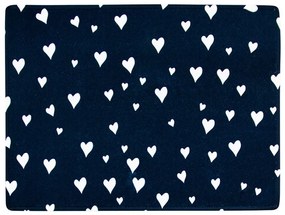 Čierna malá rohožka so srdiečkami Small srdce - 40 * 30 * 1cm