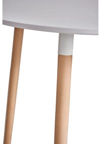 Kondela Jedálenský stôl, biela/buk, priemer 60 cm, ELCAN