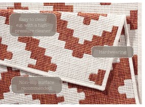 Hnedo-krémový vonkajší koberec NORTHRUGS Malta, 80 x 250 cm