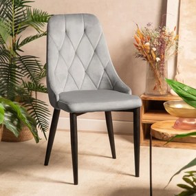 Jedálenská stolička LOUIS QUILTER zamatová sivá 849010