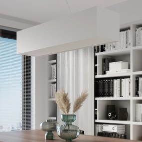 Závesné svietidlo Santa, 1x biele textilné tienidlo, (biely plast), (120 cm)