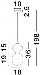 LED zeleno-biely dizajnový luster Clio 1