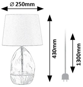 Rabalux 74228 - Stolná lampa APOLONIA 1xE27/40W/230V šedá