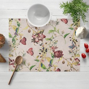 Biante Dekoračné prestieranie na stôl PML-083 Kvety a motýle na béžovom 30x40 cm