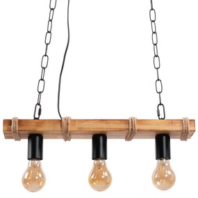 Toolight BOHO LINE, 3-bodové závesné svietidlo 3xE27 APP1319-3CP, hnedá-čierna, OSW-02461