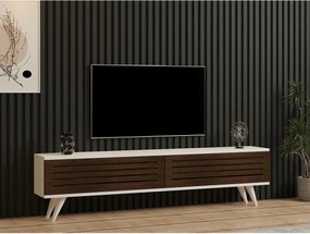 Hill Walnut a biely TV stolík