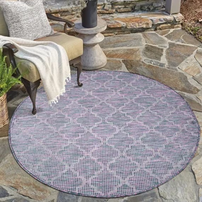 Dekorstudio Šnúrkový okrúhly koberec PALM 3069 - ružovomodrý Priemer koberca: 120cm