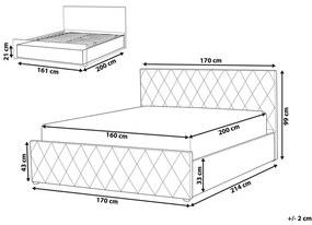 Manželská posteľ 160 cm ROFARIO (sivá) (umelá koža) (s roštom a úl. priestorom). Vlastná spoľahlivá doprava až k Vám domov. 1023484