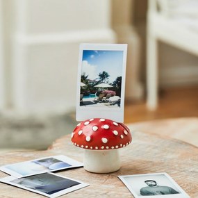 Červený kamenný stojací stojan na fotky 7x6 cm Mushroom – Sass &amp; Belle