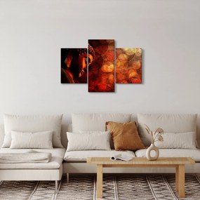 Obraz - Budha v červených tónoch (90x60 cm)