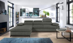 Rohová sedacia súprava Scala, olivovo zelená látka, ľavý roh