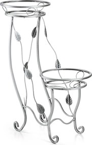 STOJAN NA KVETINÁČ JULYAN 70X50 CM STRIEBORNÁ