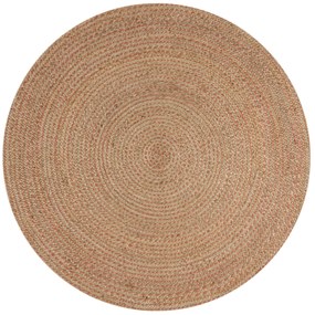 Flair Rugs, Kusový koberec Capri Jute Natural/Coral kruh, 180x180 (priemer) kruh, béžová, chodba / predsieň
