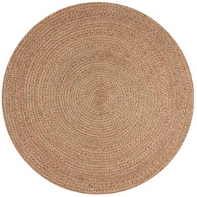 Flair Rugs koberce Kusový koberec Capri Jute Natural/Coral kruh - 180x180 (priemer) kruh cm