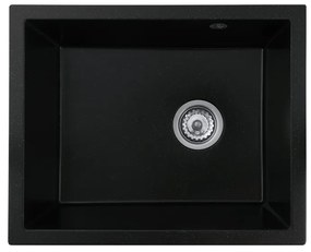 Gamma Decor 5040, 1-komorový granitový drez 560x460x180 mm, čierna so zlatými bodmi, GMA-ZLE000180