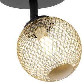 Bodové svetlo čierne so zlatom nastaviteľné - Athens Wire