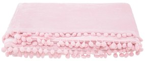 PreHouse Ružová deka s brmbolcami 200x220 cm - ružová