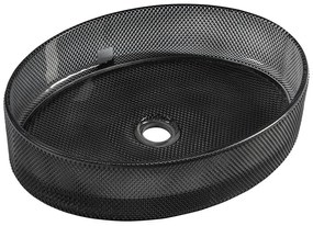 Čierne sklenené umývadlo 49x38 cm Nobal – Sapho