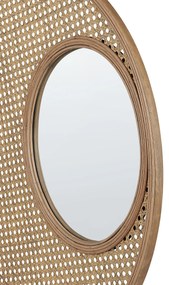 Nástenné ratanové zrkadlo ø 60 cm prírodné PALAU Beliani