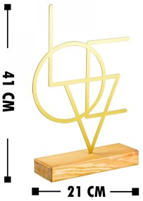 Kovová dekorácia Geometric 41 cm zlatá