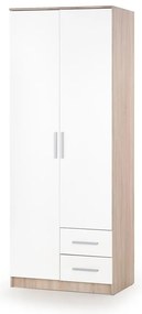 Šatníková skriňa Lima II, biela / dub sonoma