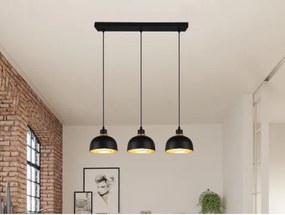 Závesné stropné osvetlenie Punch, čierno-zlatá, 3 svietidlá%