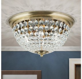 Orion DLU 1840/47-Krištáľové str. svietidlo PLAFOND 6xE27/40W/230V pr.47 cm bronz