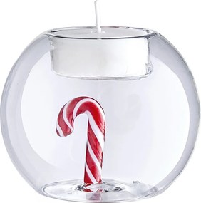 MERRY & BRIGHT Svietnik na čajovú sviečku "Candy Cane" 8 cm