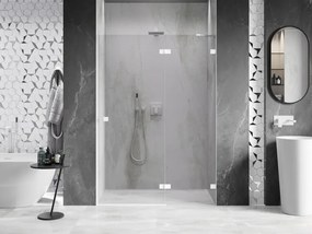 Mexen, Mexen Lunar pravé otočné sprchové dvere 140 cm, transparentné, biele - 834-140-000-20-00-P