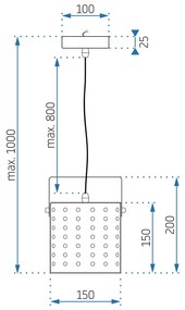 Toolight - Stropné svietidlo 1xE27 60W APP956-1CP, čierna, OSW-03210