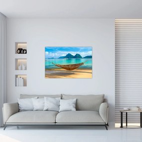 Obraz - Hojdacia sieť na pláži (90x60 cm)