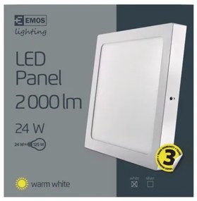 EMOS Prisadený LED panel N-PNL, 24W, teplá biela, 30x30cm, hranatý