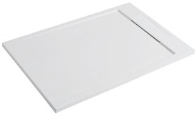 Cerano Loro, obdĺžniková sprchová vanička z liateho mramoru 120x80x3,5 cm, biela matná, CER-CER-413609