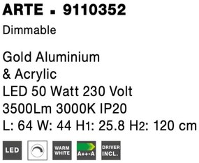 LED luster Arte 64 zlaté
