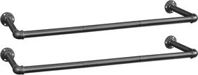 Set dvoch nástenných vešiakov kovový čierny AUV-E1067 BK (2 ks)