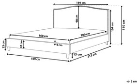 Čalúnená posteľ 160x200cm béžová MONTPELLIER Beliani