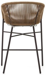 Béžová kovová/polstrovaná záhradná barová stolička Yanet – Kave Home