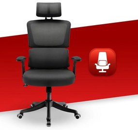 Herné kreslo HC-1011 Black Mesh