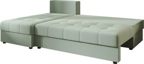 Rozkladacia obojstranná sedacia súprava do L VENORIA SLIM 200x143 cm, svetlozelená + 2 vankúšiky ZDARMA