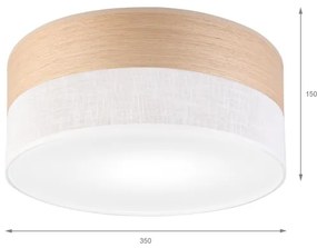 Stropné svietidlo SIRJA WOOD 1xE27/15W/230V pr. 35 cm biela/dub