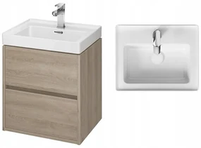 Cersanit Crea, závesná skrinka s umývadlom 50cm, set B113, dub, S801-287