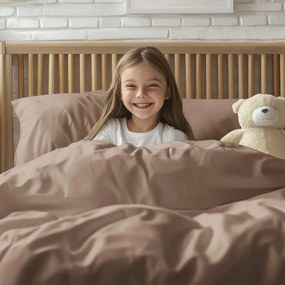 Detské bavlnené posteľné obliečky do postieľky Moni MO-071 Sivohnedé Do postieľky 90x140 a 40x60 cm